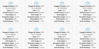 Cuaca Lumajang Hari ini Senin, 10 Februari 2025: Diperkirakan Berawan dengan Suhu 22-29 °C