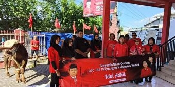 Kurban Empat Sapi, DPC PDIP Kediri Berharap Kader Partai Bisa Teladani Nabi Ibrahim dan Ismail