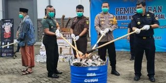 Bea Cukai Blitar Musnahkan Barang Kena Cukai Ilegal Bernilai Ratusan Juta