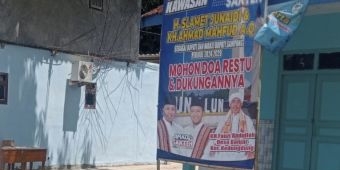 Panwascam Kedungdung Tertibkan APK Paslon 02 Pilbup Sampang yang Berdiri di Halaman SMA