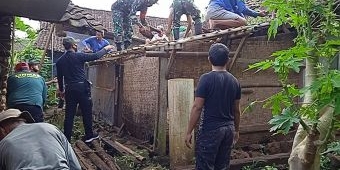 Akibat Hujan Deras, Rumah Warga Ngawi Tertimpa Pohon Tumbang