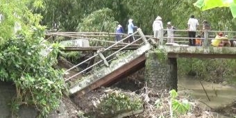 Jembatan Ambrol, Akses Jalan Antar Desa di Rejoso Nganjuk Terputus