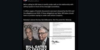 Anggota DPR Amerika Serikat Desak Bill Gates Bersumpah Atas Dokumen Epstein