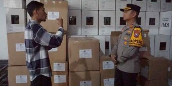 Kapolres Mojokerto Kota Tinjau Gudang Logistik KPU