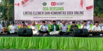 Forkopimda, Lintas Elemen dan Ojol Sidoarjo Gelar Doa Bersama