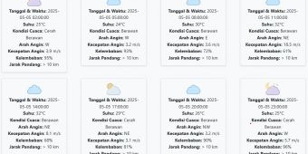 Cuaca Sidoarjo Hari ini Senin, 5 Mei 2025: Diperkirakan Cerah Berawan dengan Suhu 24-32 °C