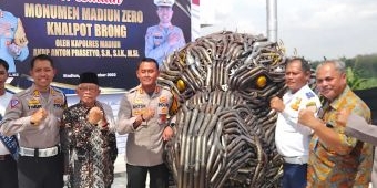Kapolres Madiun Resmikan Monumen Berbentuk Kepala Elang dari Hasil Sitaan Knalpot Brong