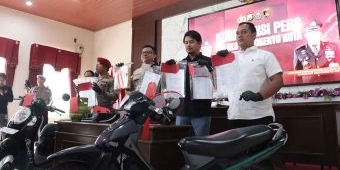 Polres Mojokerto Kota Tangkap Pelaku Curanmor yang Nyamar Pakai Daster