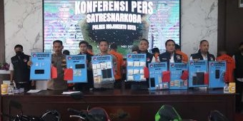 Dalam Kurun 1 Bulan, Polres Mojokerto Kota Ringkus 8 Pengedar Narkoba, Amankan BB 217,53 Gram Sabu