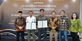 KAI Daop 7 Madiun dan Bank Jatim Jalin Kerja Sama, Optimalisasi Layanan dan Aset
