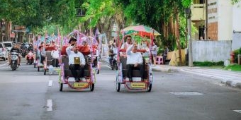 Kirab Adipura Naik Becak Listrik, Bupati dan Wabup Gresik Apresiasi Pasukan Keb