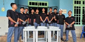 Hapi Latih Siswa SMA/SMK Produksi Rak Sampah dari Baja Ringan