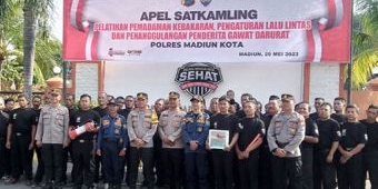 Polres Madiun Kota Latih Personel Satkamling