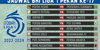 Jadwal BRI Liga 1 2023/2024 Pekan ke-17: Persik Hadapi Persebaya, Arema FC Jamu Madura United