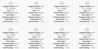 Prakiraan Cuaca Kota Batu Hari ini Sabtu, 11 Januari 2025: Suhu 17-23 °C, Kecepatan Angin 6.95 m/s