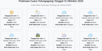Cuaca Tulungagung Hari ini Minggu, 12 Oktober 2025: Diperkirakan Cerah dengan Suhu 23-31°C