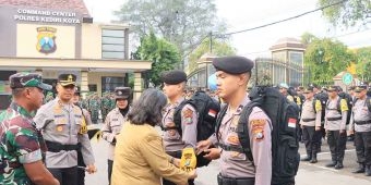 Polres Kediri Kota Gelar Apel Pergeseran Pasukan Pengamanan TPS Pilkada 2024