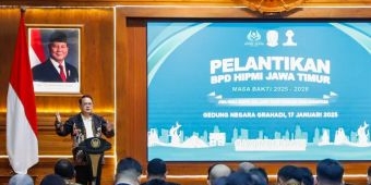 Ini Pesan Pj Gubernur Adhy saat Hadiri PelantikanBPD HIPMI Jatim periode 2025-2028 