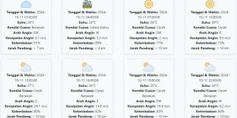 Prakiraan Cuaca Lumajang Hari ini Jumat, 11 Oktober 2024: Suhu 23-28 °C, Kecepatan Angin 9.93 m/s