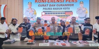 Polres Madiun Kota Gelar Rilis Pers Pengungkapan 19 Kasus Curanmor dan 1 Curat