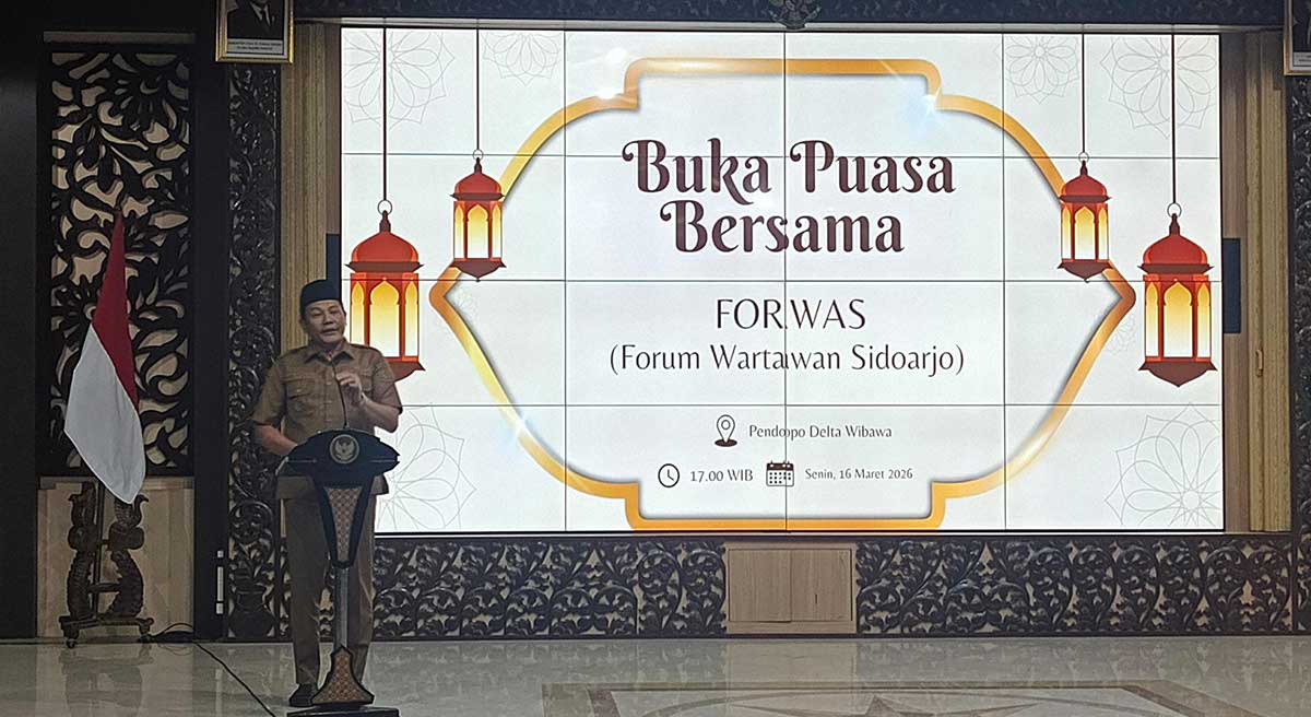 Bupati Sidoarjo saat memberi sambutan.