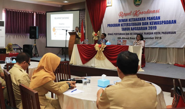 Suasana rakor Dewan Ketahanan Pangan (DKP) yang digelar DPKP Kota Pasuruan.