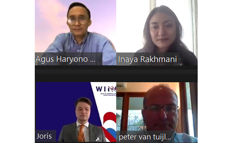 Nuffic Neso Indonesia, menggelar media briefing virtual tentang Week of Indonesia-Netherlands Education and Research (WINNER) 2020. (foto: ist)