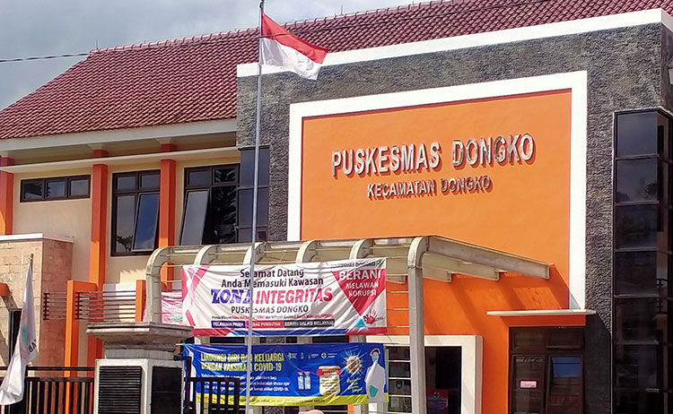 Puskesmas Dongko Kecamatan Dongko, Kabupaten Trenggalek. (foto: HERMAN/ BANGSAONLINE)