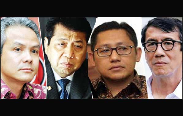 Ganjar Pranowo, Setya Novanto, Anas Urbaningrum dan Yasonna Laoly diduga terlibat korupsi e-KTP.