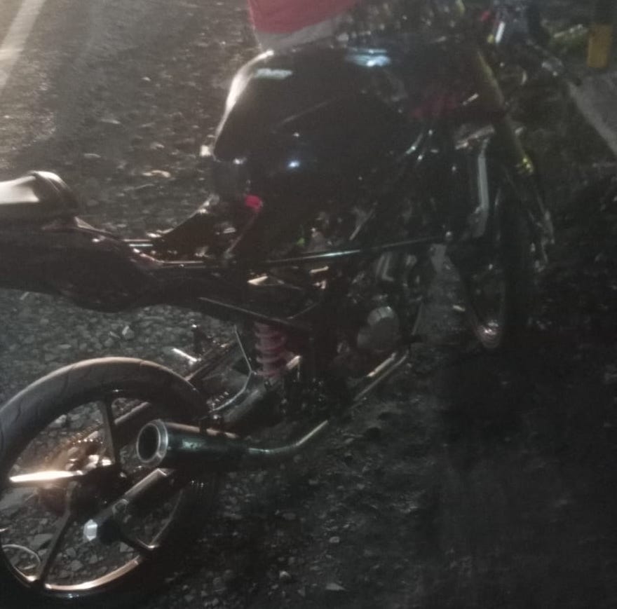 Kondisi Honda CBR yang terlibat laka di Trosobo