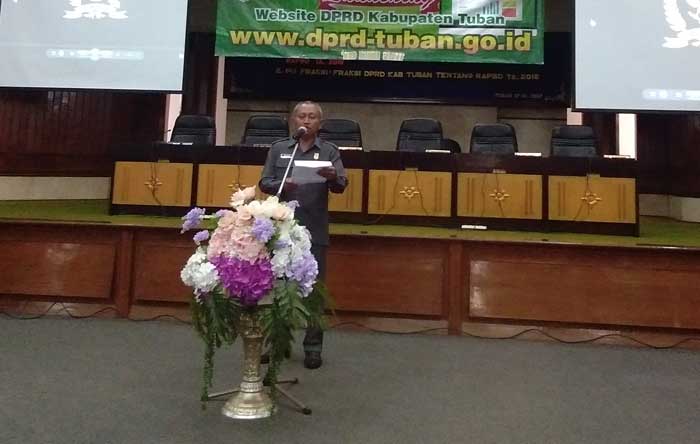 Ketua DPRD Tuban, Miyadi, saat sambutan.