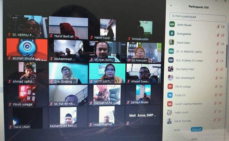 VIRTUAL: Workshop penguatan toleransi yang digelar secara daring oleh Komunitas BrangWetan, Selasa (25/8). foto: istimewa