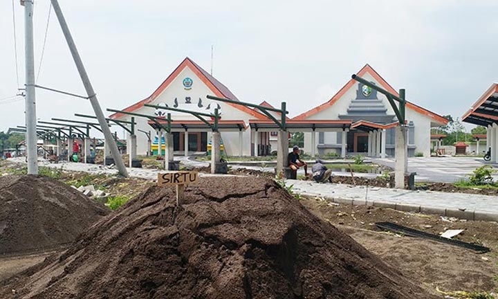Kondisi pembangunan rest area Tanean Suramadu pada 26 Desember 2019.