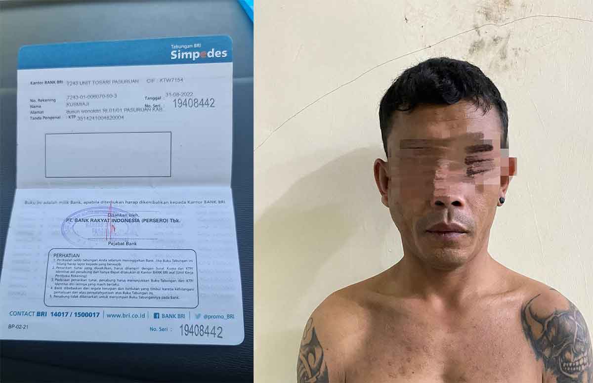 Barang bukti dan pelaku yang diringkus petugas dari Polres Pasuruan.