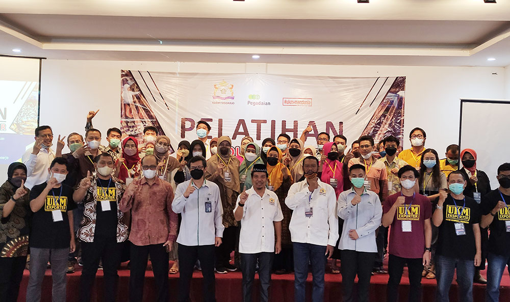 Pelatihan individual eksportir yang digelar Kadin Sidoarjo di Aula Langgen Palikrana, Gedung Pegadaian, Sidoarjo, Senin (7/2).