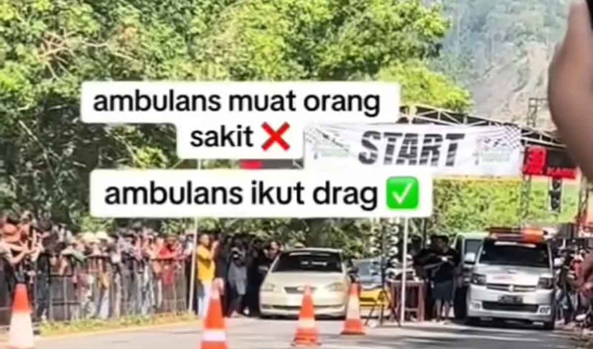 Tangkapan layar ambulans yang tengah beradu kecepatan di Jember.