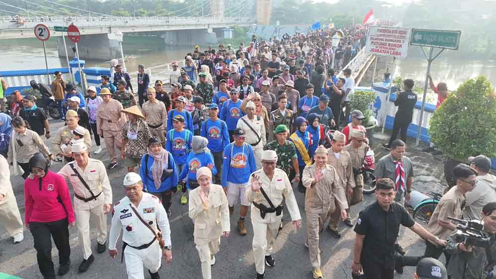 Wali Kota Kediri, Vinanda Prameswati turut serta dalam acara Napak Tilas Jenderal Soedirman. (Ist)