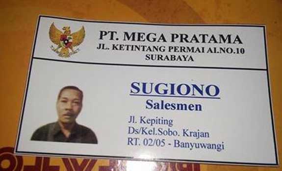 Kartu nama sales yang diduga menipu beberapa warga Ponorogo. foto: istimewa