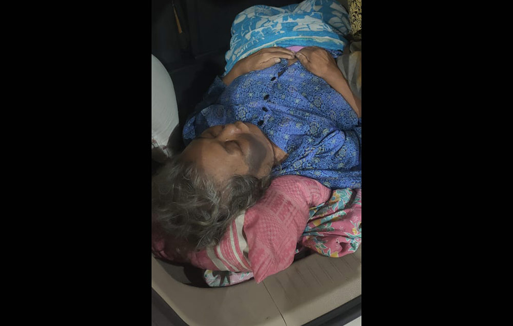 Kondisi Ibu Aminah ketika berada di RS SLG yang akhirnya juga ditolak dengan alasan tidak ada oksigen. foto: ist.