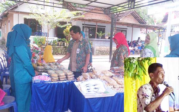 Tim penilai saat melihat produk UKM Desa Tugurejo. Inset: Kades Siswanto.