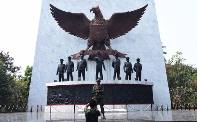 Monumen Pancasila Sakti di Kabupaten Toba Samosir, Sumatera Utara.