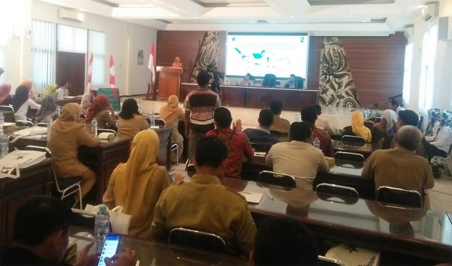 Suasana sosialisasi Gerakan Indonesia Cerdas di lantai 3 gedung Pemkab Tuban.