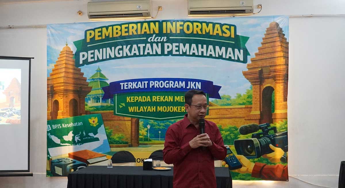 Kepala BPJS Kesehatan Cabang Mojokerto saat memberi penjelasan.
