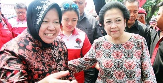 Risma dan Ketua Umum PDIP, Megawati.