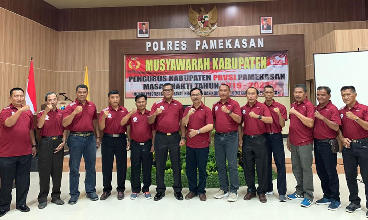 Suasana Muskab PBVSI di Gedung Bhayangkara Polres Pamekasan, Minggu (19/01/2020).