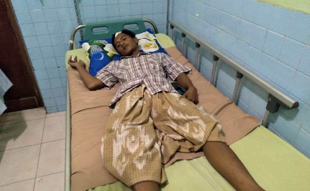 Misbahun Munir (32) saat dirawat di RSUD dr. Saleh Kota Probolinggo.