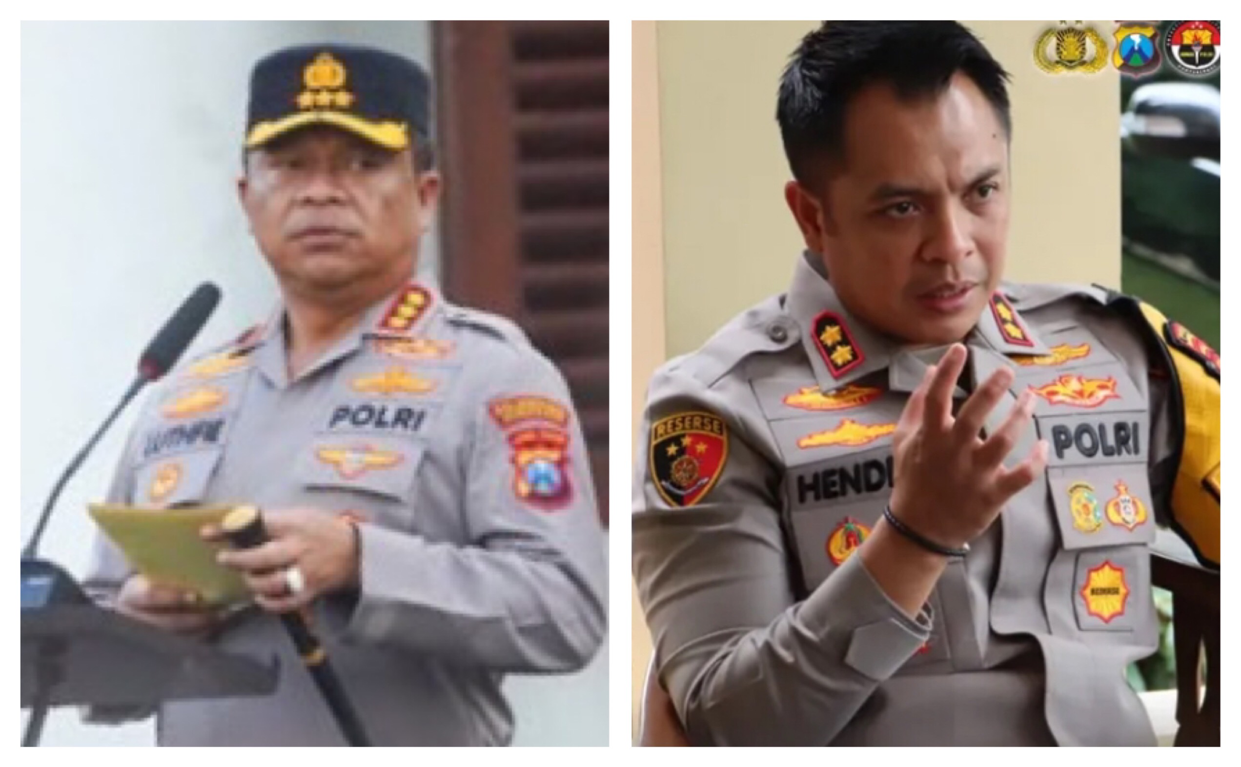 Kolase foto  Kapolrestabes Surabaya Kombes Pol Luthfie Sulistiawan dan Kapolres Bangkalan AKBP Hendro Sukmono