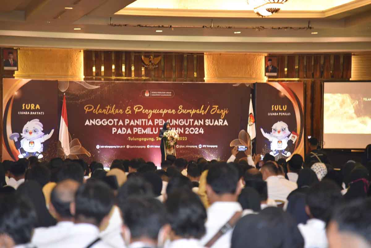 813 PPS untuk Pemilu 2024 di Tulungagung Dilantik