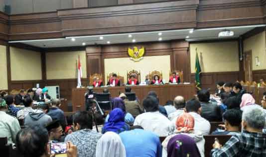 Suasana sidang kasus korupsi proyek e-KTP. foto: Tribunnews