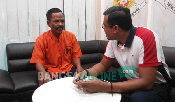 Mahmud, tersangka guru ngaji cabul. foto: ekoyono/ BANGSAONLINE